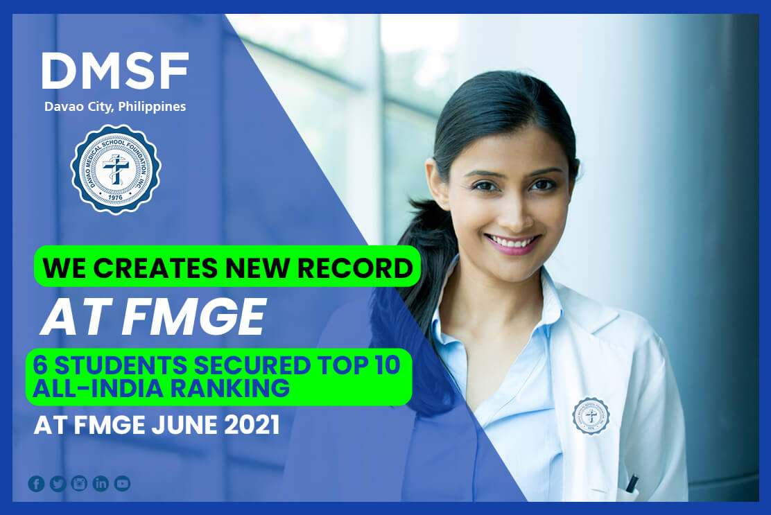 DMSF creates new record at FMGE: 6 students secured top 10 All-India Ranking at FMGE June 2021