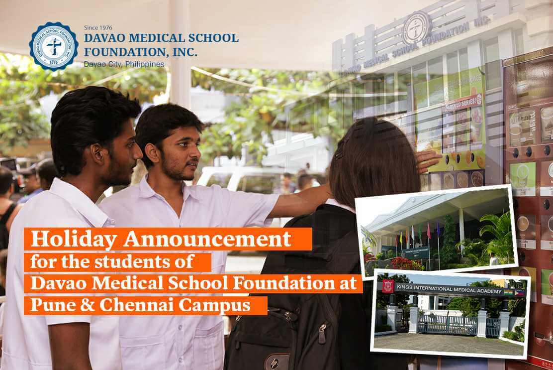 Holiday Announcement for the students of DMSF at Pune & Chennai Campus