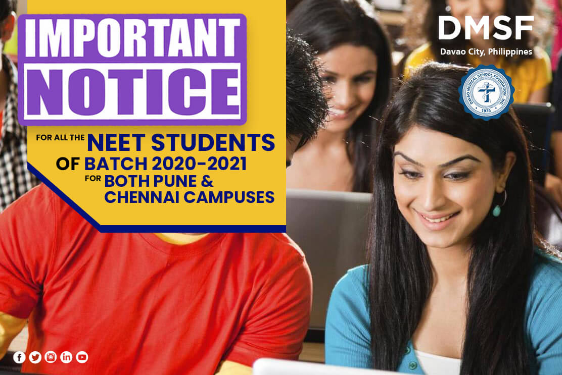 Important Notice for the NEET students of both Pune and Chennai campus