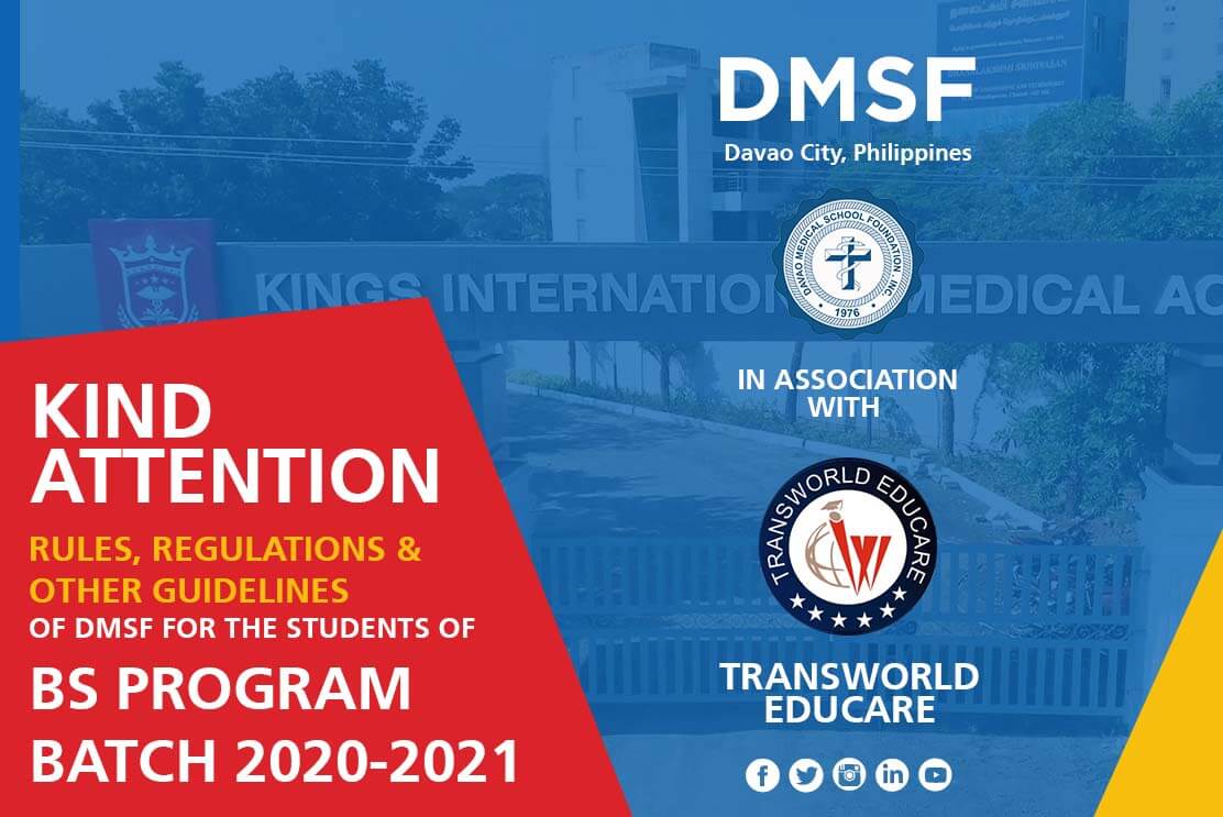 Rules, Regulations and other guidelines of DMSF for the students